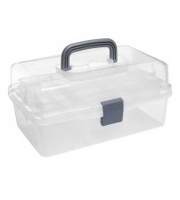 Clear Plastic 2-Tier Trays First Aid Medicine Storage Box